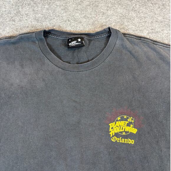 VINTAGE Planet Hollywood Orlando Shirt Mens XL Black Graphic Souvenir Tee 90s - Picture 6 of 7